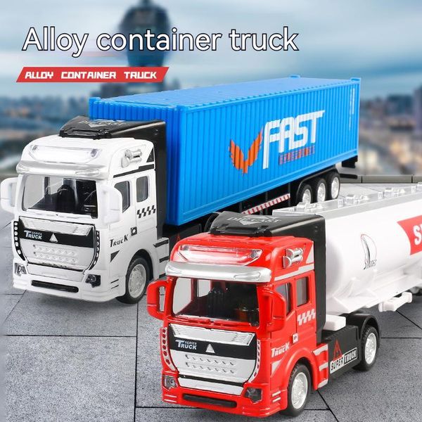 Diecast Model Car Multi-Syles Contains Container Toys Model Diecast Arloy Car с выталкиванием Transport Artain Boy Collection 230621