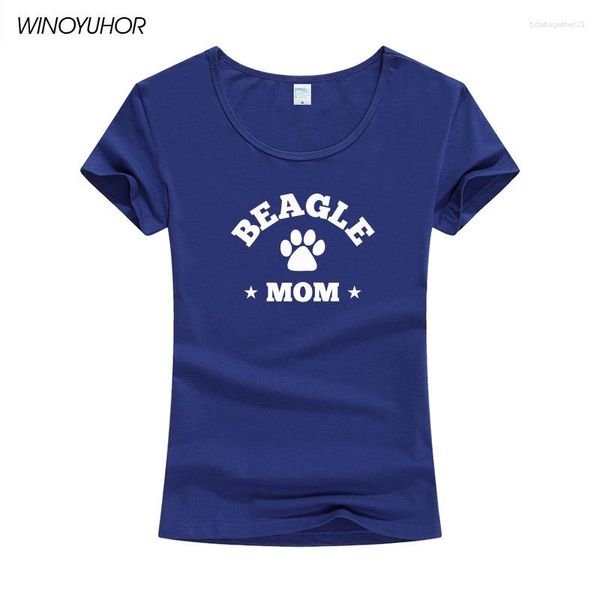 Camisetas femininas Beagle Mam estampadas femininas de manga curta camisetas engraçadas de algodão para amantes de cachorros presente para meninas