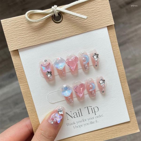 Unghie finte Toppe finte Nude Press On Women Wearable Nail Art Stickers Forniture per professionisti Artificiale