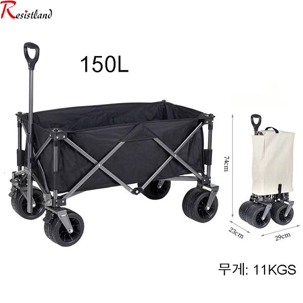 Cestini portaoggetti Carrello pieghevole Portatile pieghevole 150L Carrello multifunzione di grande capacità Tavolo da campeggio per esterni Carrello per barbecue leggero 230625