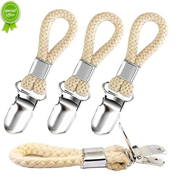 Neue 1PCS Bad Handtuch Clips Geflochtene Mehrzweck Baumwolle Schleife Metall Clamp Küche Lagerung Clips Hause Socken Kleiderbügel Werkzeuge