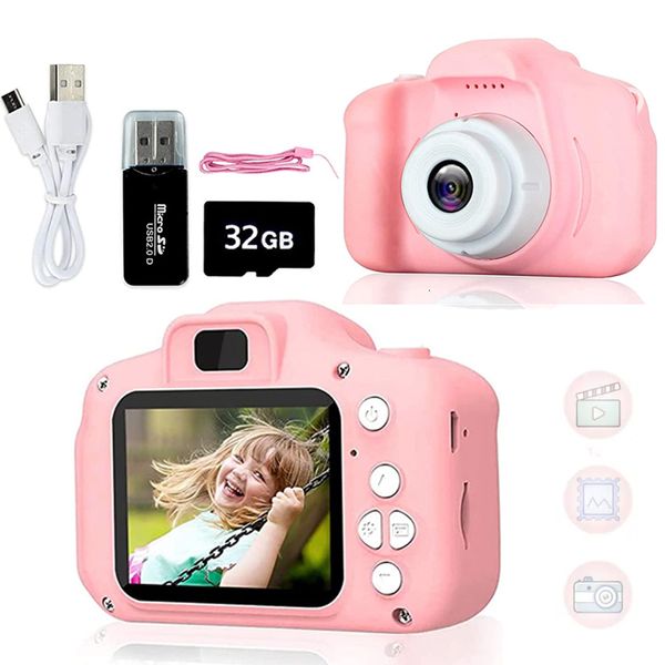 Spielzeugkameras Kinderkamera Digitale Vintage-Kamera Pografie-Videokamera MINI-Bildungsspielzeug für Kinder Babygeschenke 1080P-Kamera Weihnachten 230625
