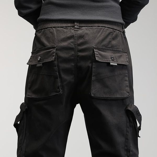 Pantolon Sonbahar Kış Saf Pamuklu Kargo Pantolon Erkek Giyim Yeşil Siyah İş Kore Ordusu Askeri Sıradan Pantolonlar Khaki Kocası Z490