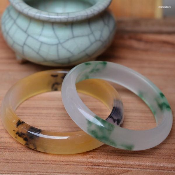 Bangle Braccialetti in pietra di quarzite di alta qualità rotondi luminosi malesi con braccialetti di fiori regalo per gioielli da donna graziosi