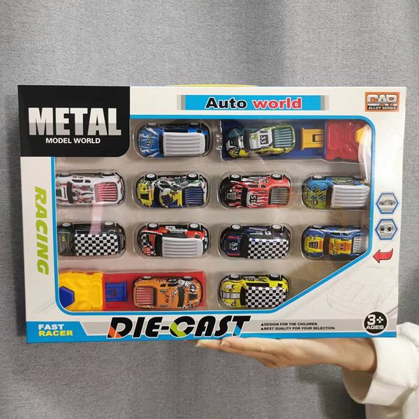 Diecast modelo de carro Flip Stunt Car Alloy Pull Back Racing Car Model Cool Graffiti Friction Diecasting Vehicle Toys For Kids Boys Christmas Gift 230621