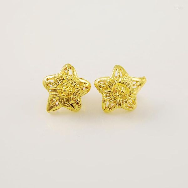 Saplama küpeleri 24k altın renkli taç küpe kaplama modaya uygun yıldız yüksek kaliteli dayanıklı mücevher