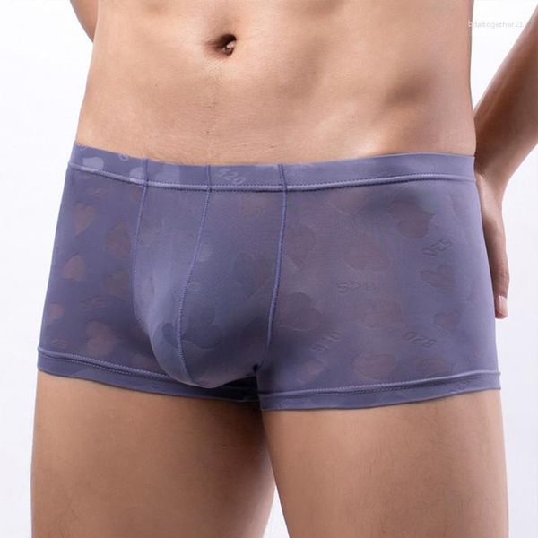 Mutande Intimo uomo sexy Boxer Cool Ice Silk Mutandine morbide senza cuciture U Convex Big Pouch Knickers BuLifting