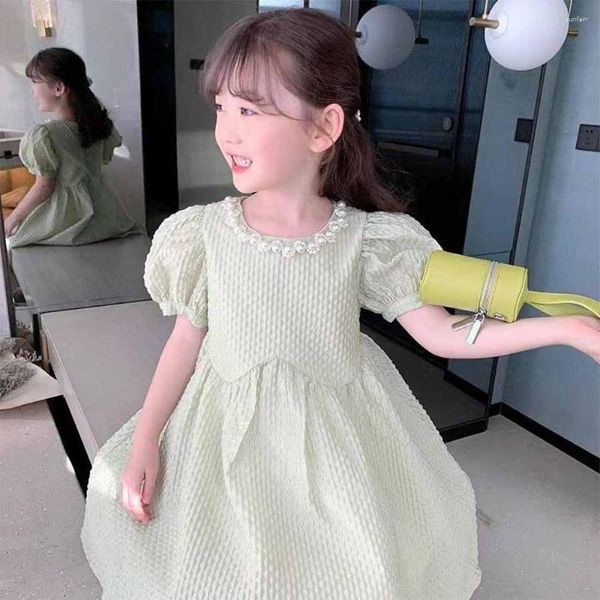 Mädchenkleider Korea Mädchen Kleid Perlenhal