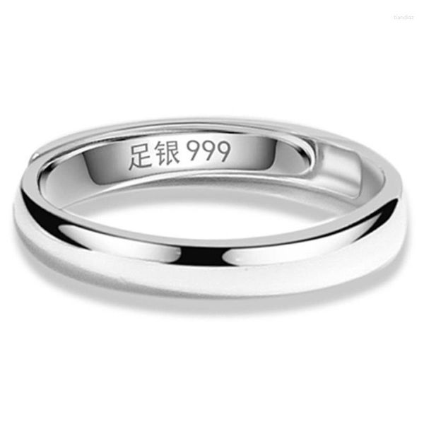 Cluster Ringe Trumium Echt 999 Reinem Silber Schmuck Einfach Einstellbar Für Frauen Männer Ring Mode Helle Paar Liebhaber Geschenke