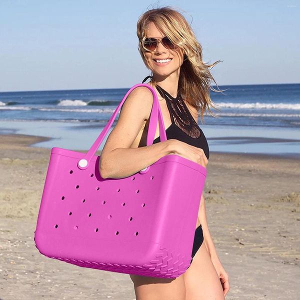 Shopping Bags 48 36 24cm Large Beach Waterproof Storage Bag Tote Eva Cabbage Basket Pet With Holes Shower
