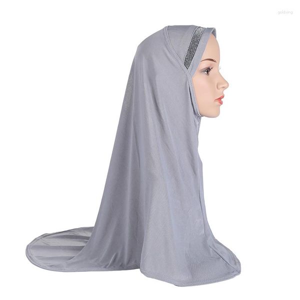 Ethnische Kleidung H1383 Neuester muslimischer Hijab mit einzeiligem Schimmer oben vorne, Damen-Kopftuch, schnelle Lieferung
