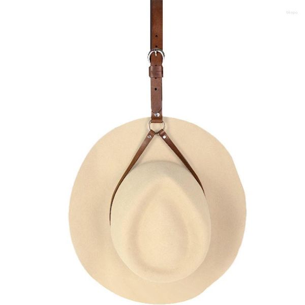 Appendini Appendiabiti per cappelli in pelle PU Cintura da appendere per cowboy Supporto per riporre il sole per la protezione dell'organizzatore dell'esposizione del poggiatesta automobilistico