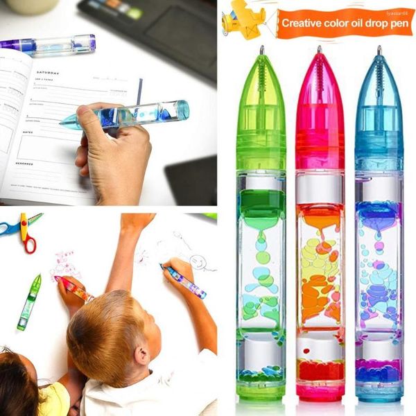 Blase Stift Anti Angst Sanduhr Design Stress Relief Bunte Flüssigkeit Bubbler Fidget Schreibtisch Spielzeug Schule Liefert