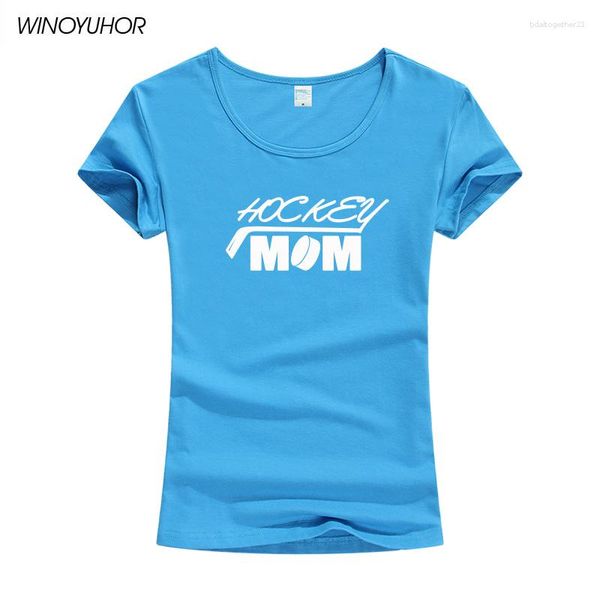 Camisetas femininas Hockey Mom Funny Printed Shirt Women Summer Fashion Short Sleeve T-Shirts Ice Player Gift Graphic Top Tee Camiseta