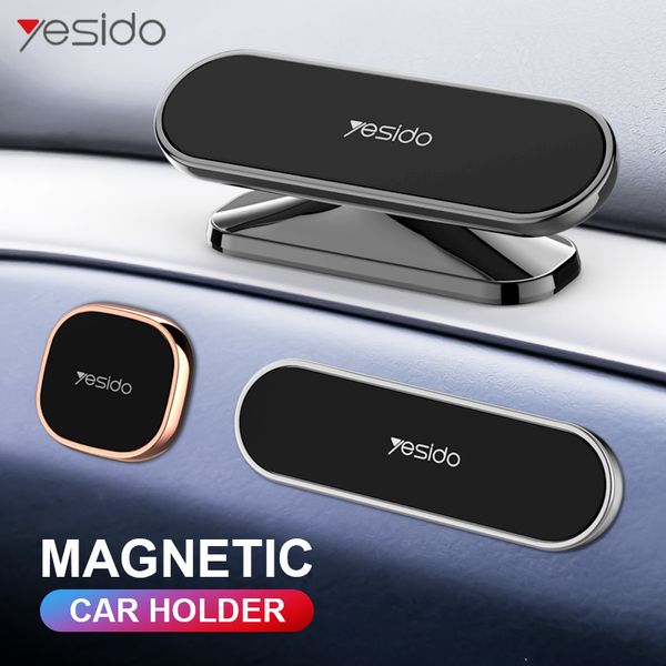 Yesido Magnetischer Autotelefonhalter, drehbar, 360°, Mini-Streifenform, Ständer für iPhone, Samsung, Xiaomi, Wand, Metallmagnet, GPS-Autohalterung