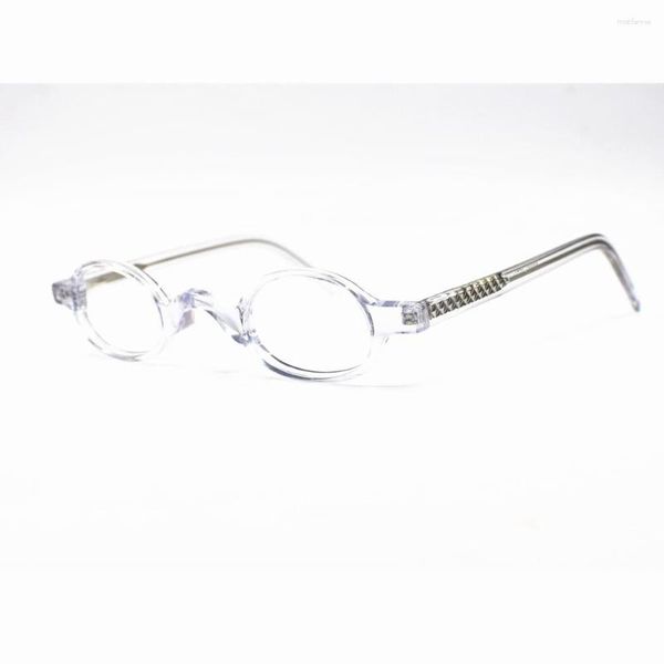 Güneş Gözlüğü Çerçeveleri Vintage Gözlük Süper Küçük 37mm Gözlük Bahar Menteşeleri Oval Asetat Gözlükleri Erkekler Kadın Reçete