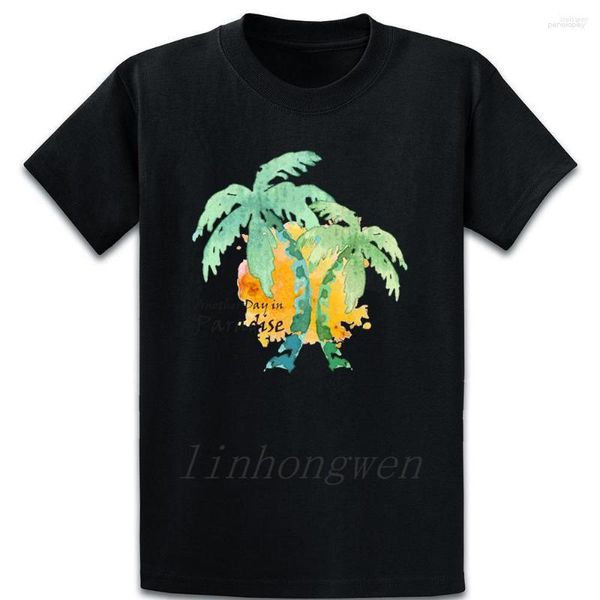 T-shirt da uomo Camicia da uomo Palms Tree Cotton Designer Standard Lettera Spring Autumn Building O Neck