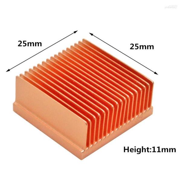 Raffreddamento per computer 25x25x11mm Dissipatore di calore in rame puro Mini dissipatore di calore Radiatore per Raspberry Pi Chip MOS IC Stampante 3D Dispositivo di raffreddamento elettronico