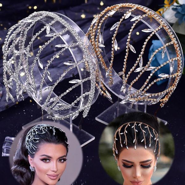 Grampos de cabelo fashion cristal strass nupcial tiaras e coroas dobráveis forma variável bandana para mulheres acessórios de casamento de noiva