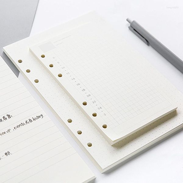 Записная книжка с отверстием внутренней бумажной ядра A5 A6 A7 Lief Leaf Refiling Page Diry Line Dots Blank Todo Planner Planner Paper