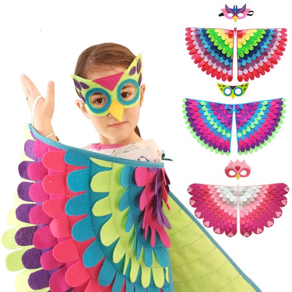 Novità Giochi Costume animale per bambini Uccelli Ali di feltro Divertimento Cosplay Halloween Costumi cosplay per bambini Ali di farfalla per giocattoli cosplay 230625