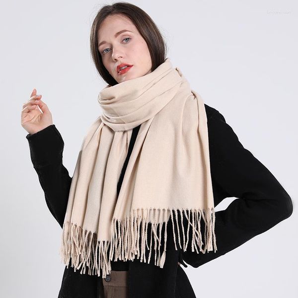 Sciarpe 2023 Solid Colowomen Sciarpa Sottile Shawlsr Inverno Hijab Nappe Lungo Cashmere Come Pashmina Avvolge All'ingrosso