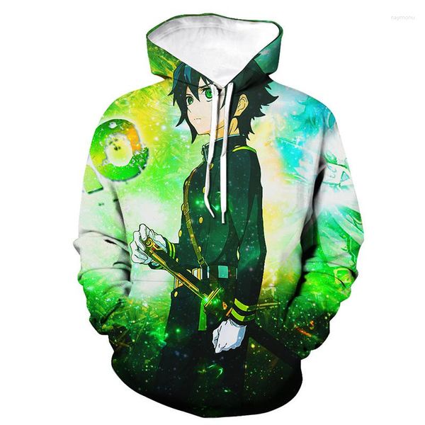 Felpe con cappuccio da uomo Owari No Seraph 3D Stampato Anime Cosplay Uomo Donna Casual Felpa con cappuccio Hip Hop Pullover Moda Felpa con cappuccio Top Abbigliamento