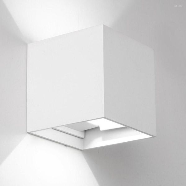 Lampade da parete Chip LED COB di alta qualità Staccabile Esterno / Interno 7W Impermeabile Cubo di alluminio Corridoio Corridoio Lampada moderna