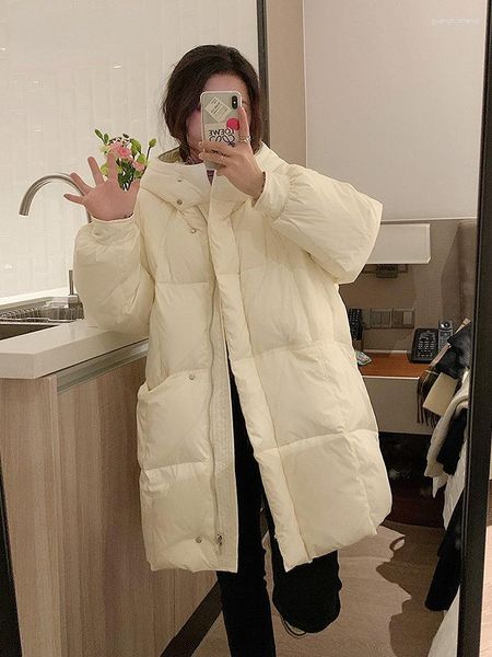 Damen Trenchcoats Winterjacke Frauen Puffer Bubble Coat Übergroße lose lange warme Oberbekleidung mit Kapuze Koreanische Mode 2023 Parkas