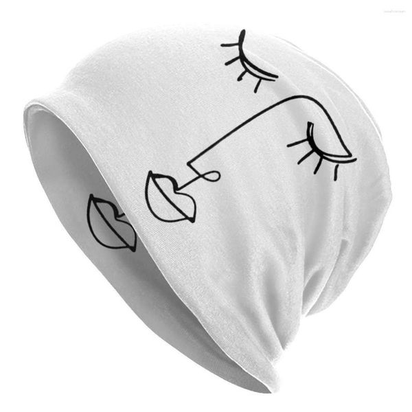 Boinas Gorro Femme Inverno Quente Tricô Chapéus Hip Hop One Line Face Art Gorro Esqui Ao Ar Livre Pablo Picasso Gorros Bonés Para Homens Mulheres