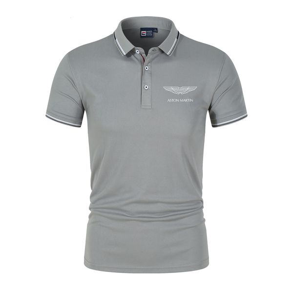 Polo Masculino Aston Martin Summer Polo Shirt Masculino Qualidade Térmica Manga Curta Respirável Top Business Polo Casual 230621