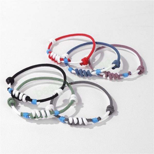 Pulseiras de corda de tecido simples para mulheres, homens, fio de cera feito à mão, corda trançada, pulseira, pulseiras, joias de amizade