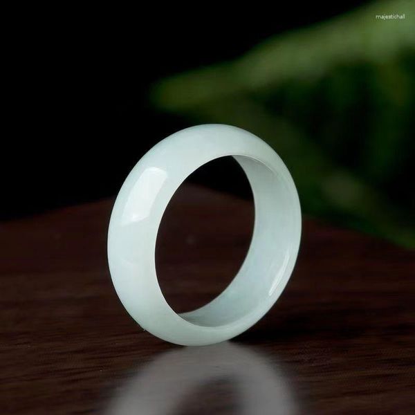 Cluster Rings Mai Chuang/ Hand Carved/ Myanmar Jade Species Emerald Ring Fashion Elegant Personality Jewelry Men and Women Couple Gift