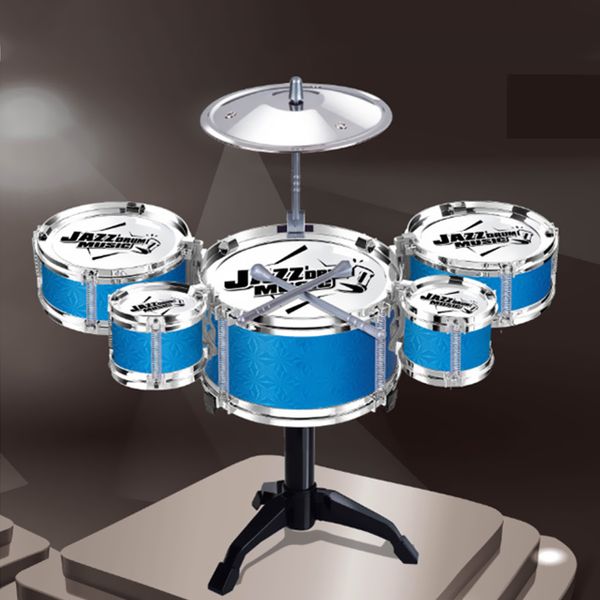 Schlagzeug Percussion Kinder Musikspielzeug Simulation Jazz Trommelmusik mit 5 Sets Beat Kinderpädagogisches Instrument Geschenke für Jungen Mädchen 230621