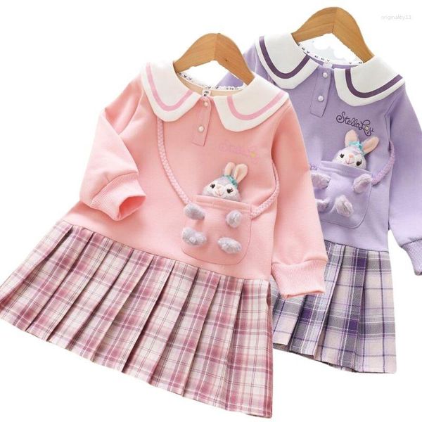 Mädchen Kleider Baby Mädchen College Kleid Langarm Koreanische Pullover Prinzessin Kinder Kleidung Frühling Herbst Mode Kleidung Für