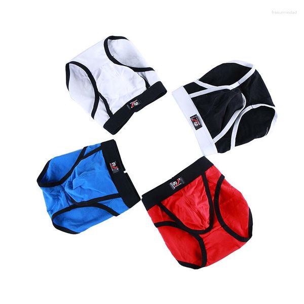 Cuecas AIIOU 3 Pçs/lote Masculina Sexy Cueca de Algodão Cintura Baixa Gay Sissy Bolsa Penis Biquíni Respirável Magro Masculino