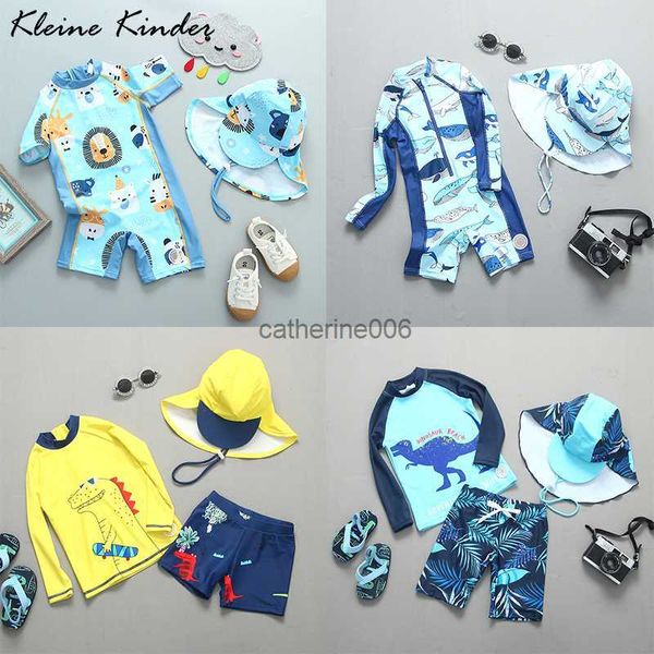 Roupa de banho para bebê UPF50+ Rashguard infantil maiô menino desenhos animados praia UV maiô crianças verão manga longa surf roupa de banho L230625