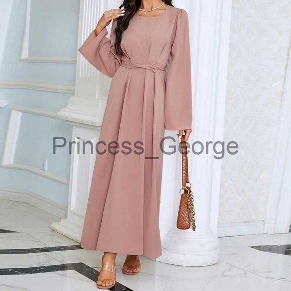 Vestidos casuais verão 2023 ramadan mubarak abaya dubai peru muçulmano hijab vestido quimono feminino cor sólida vestido longo moda ajuste elegante x0625