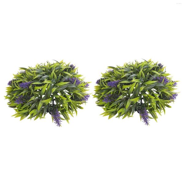 Sacchetti per gioielli Hanging Topiary Ball Lavanda Artificiale Giardino Fiore Pianta Decor Cestino 25Cm