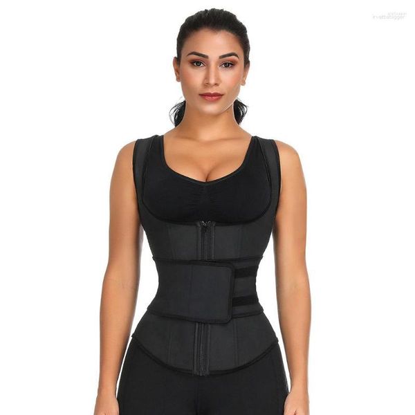 Intimo modellante da donna WonderBeauty da donna Latex Waist Trainer Vest Corsetto Alta compressione Cerniera da donna Body Shaper Underbust Cincher Girdle