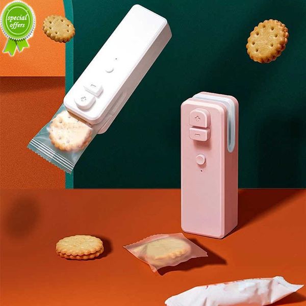Neue 2 In 1 USB Mini Magnetische Tasche Sealer Opener Wiederaufladbare Tragbare Lebensmittel Snack Abdichtung Verpackung Maschine Küche Tasche wärme Sealer