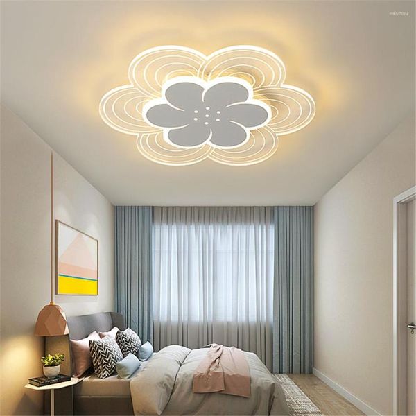 Luzes de teto modernas led flora luz branca lâmpada acrílica criativa para crianças quarto sala de estar jantar quarto cozinha
