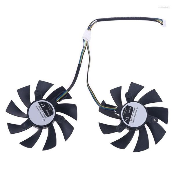 Resfriamento de computador 1 par de 4 pinos de substituição do ventilador do refrigerador para refrigeração da placa gráfica de vídeo GeForce GTX 1660 RTX 2060 2070