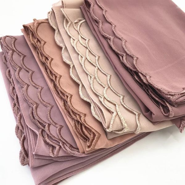 Schals 2023 Mode Bandana Einfarbig Schal Weibliche Chiffon Lange Tücher Elegante Muslimischen Hijab Turban Für Frauen Kopftuch Wraps Stirnband