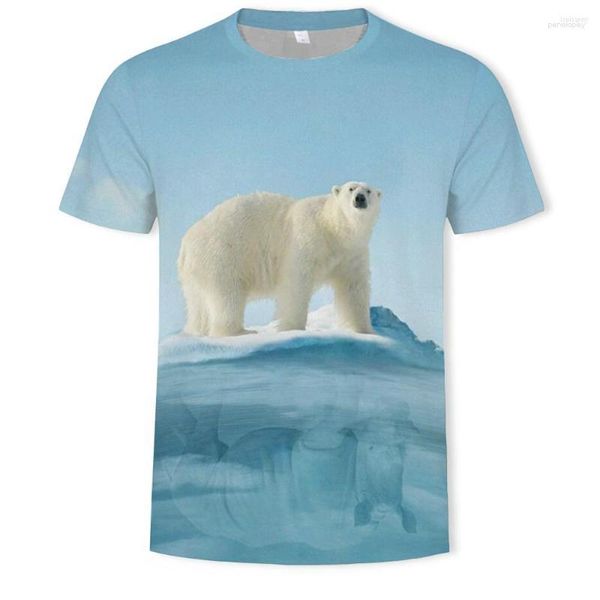 T-shirt da uomo T-shirt da uomo con orso polare da guerra Giacca da pistola uniforme militare da guerra 3d 2023 Cool