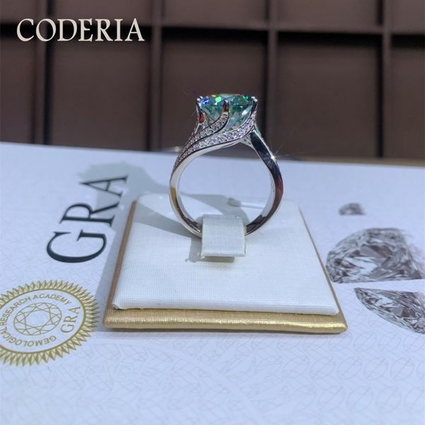 Anello solitario 100 Real Green 5.0 Luxury Wedding Engagement Jewelry 925 Sterling Silver Women Fine Gemstone Rings 230625