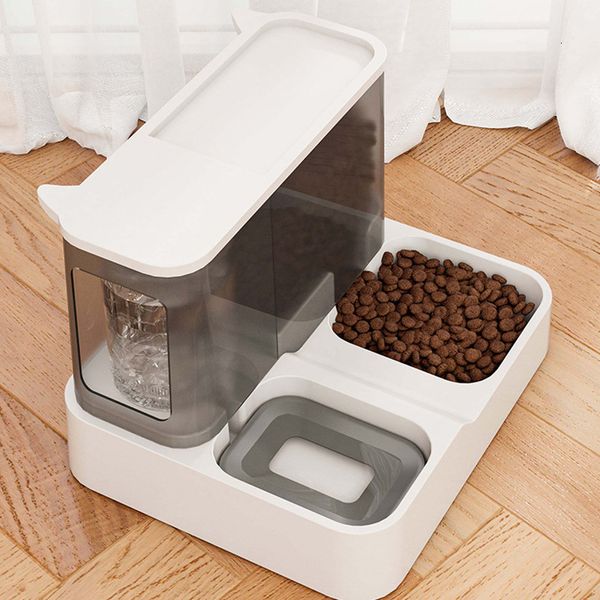 Tigelas para cães Alimentadores Alimentador automático para gatos de grande capacidade Dispensador de água Separação úmida e seca Recipiente para comida para cães Tigela para água potável Suprimentos para animais de estimação 230625