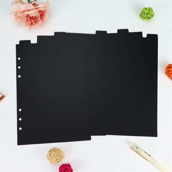 Divisor de índice preto fofo 6 furos para fichário planejador notebook papelaria acessórios