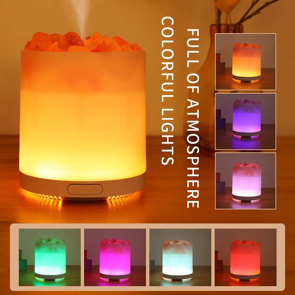 Outros Home Garden Salt rock aromaterapia óleo essencial atomização expansão máquina de incenso atmosfera doméstica de luz colorida no quarto 230625