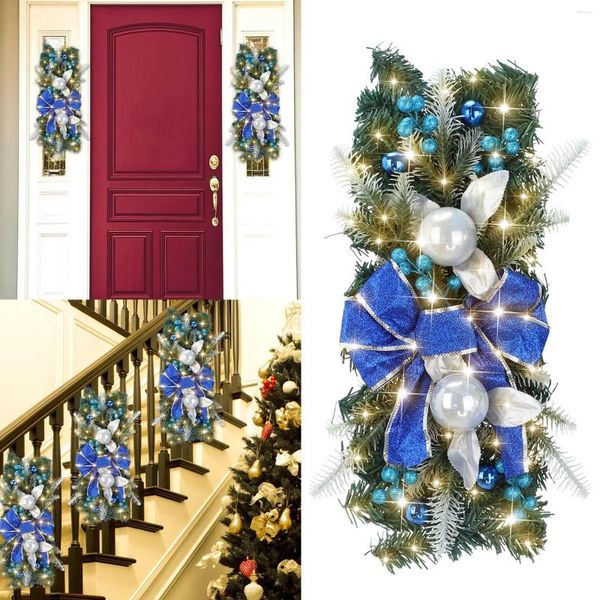 Fiori decorativi San Valentino dicono ghirlanda Il cordless Prelit Stairway Trim Ghirlande natalizie per la porta d'ingresso Holiday Wall Window Lighted Car